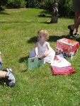 Opening gifts...